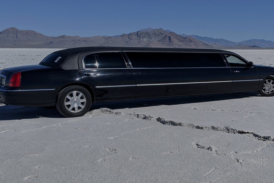 Stretch Limousine — black luxury vehicle, front view